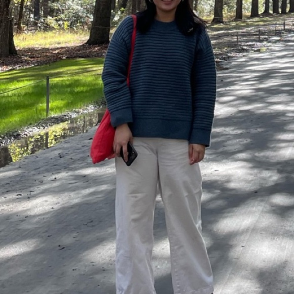 Madewell blue ribbed sweater oversized